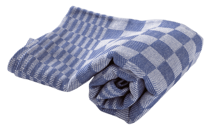 Griffiges Allzwecktuch, das im Küchenbereich vielseitig eingesetzt werden kann. Mit charakteristischem Karomuster in Blau-Weiß. Indanthren gefärbt. Bild 1