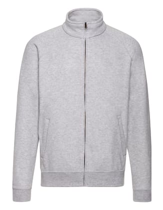 Herren Sweat Jacke für Pflegepersonal mit verdecktem Reißverschluss, 2 aufgesetzten Taschen und Stehkragen mit Single-Jersey und Nackenband. Bild 1