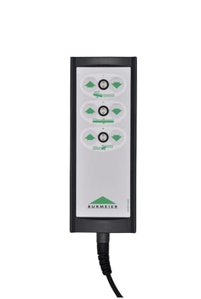 Der Handschalter für Pflegebett Burmeier hat 6 Tasten und ist geeignet für die Modelle Westfalia III, Westfalia IV, Westfalia Klassik und Lippe IV. Bild 1