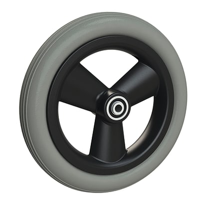 Rad m. 3-Hohlspeichen Ku.-Felge schwarz, PU-Reife Bild 1