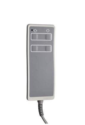 Der 8-polige Anschluss von dem Handschalter für Lifter Beka-Hospitec ist seriell. Der Handschalter hat 4 Tasten.
␍ Bild 1