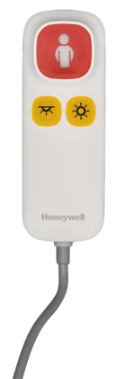 Der Birntaster Ruhestrom 3m für Notrufanlage Ackermann verfügt über ein 3 Meter Kabel, sowie 2 Lichttasten. Bild 1