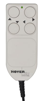 Der Handschalter für Aufstehhilfe/Lifter hat 4 Tasten und ist inklusive Haken.
␍ Bild 1