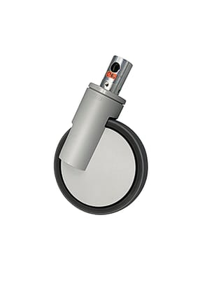 Die Rolle für Klinikbett Stiegelmeyer Seta ist eine Blaugrau seidenmatte, Lose Rolle vom Hersteller Prorl und ​hat den Durchmesser 150 mm.
␍ Bild 1