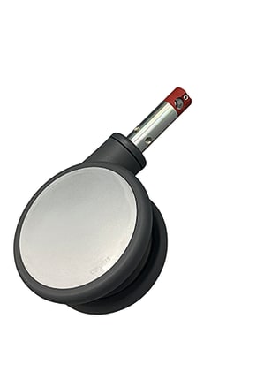 Die lose Rolle für Klinikbett Stiegelmeyer Seta hat die Farbe Silbergrau und den Durchmesser von 150 mm. Bild 1