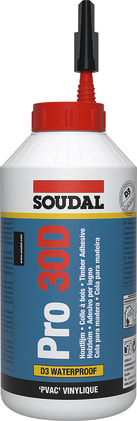 Wasserbeständiger Holzleim PRO 30D, Soudal, weiß Bild 1