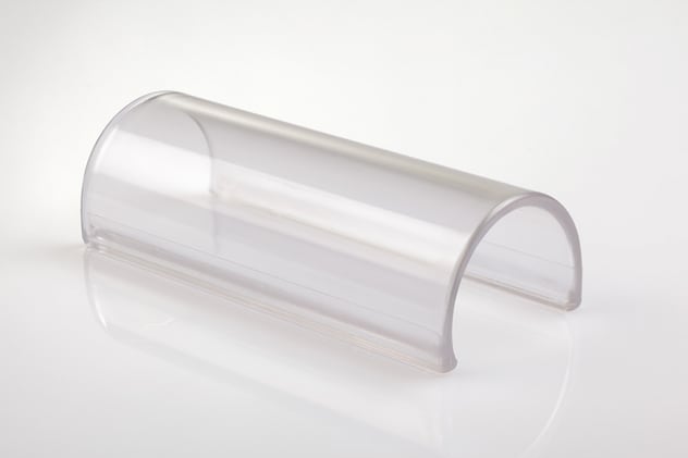 Das Namensschild für Pflegebett, transparent ist ein Rundrohr und hat die Maße 36 – 46 mm.
␍ Bild 1