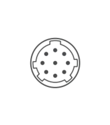 Der schwarzer BFL-Anschluss von dem Handschalter für Lifter Horcher Lexa ist 9-polig. Der Handschalter hat 4 Tasten. Bild 2