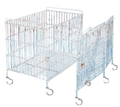 Gitterwagen für Wäsche, klappbar, groß, weiß Bild 1