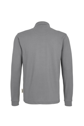 Stilvolles Langarm-Poloshirt mit 3-Knopfleiste, Rippstick-Ärmeln, Nackenband und Leasingkoller – sportlich, bequem und professionell. Bild 3