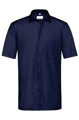 Kurzärmeliges Herrenhemd mit New-Kent-Kragen, Regular Fit und Brusttasche – ideal für den Berufsalltag. Bequem, funktional und stilvoll zugleich. Bild 1