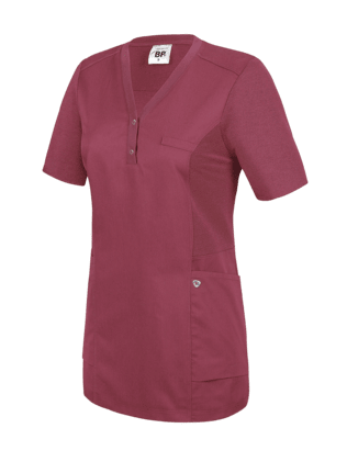 Komfortkasack mit V-Ausschnitt, Piquéeinsätzen & praktischen Taschen. Schlaufe für Namensschild & Druckknöpfe – funktional & stilvoll im Berufsalltag. Bild 1