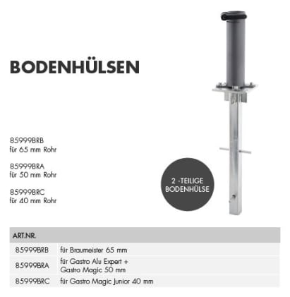 doppler® Bodenhülse mit Bodenanker für Gastro Alu Expert Sonnenschirm Bild 1