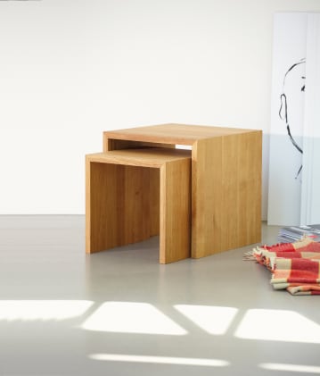 Set Deko-Beistelltisch Cubus Set, Eiche massiv, geölt (2er Set) Bild 1