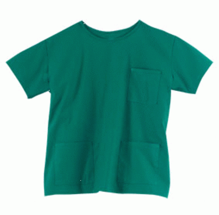 WiBUplus Schlupfkasack Bremen mit kurzen Armen und einem rundem Halsausschnitt. Die 3 Taschen ermöglichen eine optimale Aufbewahrung der Pflegeutensilien. Bild 1