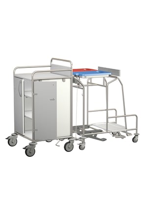 Hammerlit Etagenwagen mit koppelbarem Wäschesammler mit Tretmechanismus und Abfallsammler clappy Bild 2