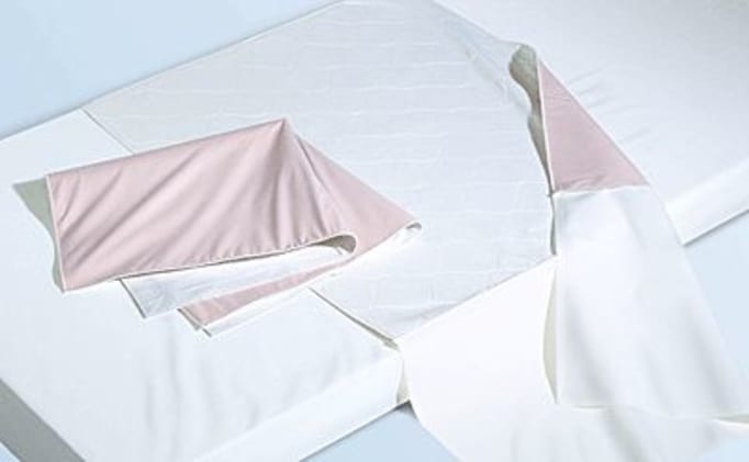 Diese Krankenunterlage mit flügeln ist versteppt mit Saugvlies und PVC-beschichtet, bietet optimalen Schutz und Komfort. Ideal für die Pflege! Bild 1