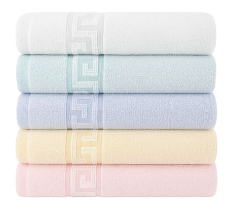 Stilvolle Zwirnfrottier-Badematte mit griechischer Bordüre – weich, saugfähig und ideal für den täglichen Gebrauch im Bad. Bild 1