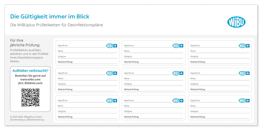 WiBUplus Prüfetiketten für Desinfektionspläne Bild 1