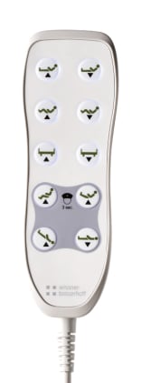 Der Handschalter für Pflegebett Wissner-Bosserhoff hat 4 Tasten und passt zu den Modellen PBS 235EE und 335 EE. Bild 1