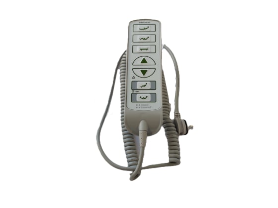 Der Handschalter für Pflegebett Wissner-Bosserhoff hat 7 Tasten und passt zu den Modellen PBS 235EE und 335 EE. Bild 1