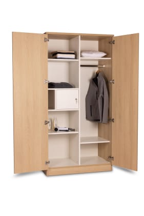 Kleiderwäscheschrank, B 100 x H200 x T60 cm, 2-türig Bild 1