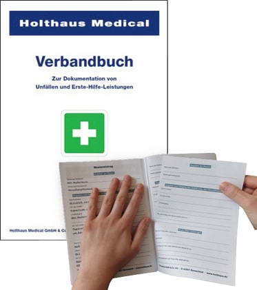 Verbandbuch - Erste Hilfe, DIN A5, 50 Blatt ✓ vollständig befüllt nach DIN, sofort lieferbar ► Direkt günstig bei WiBU kaufen! Bild 1