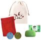 1 flauschiger Waschhandschuh und eine pflegende Cremeseife aloe VERA mit erfrischendem Duft - verpackt im Weihnachtsbeutel. Bild 1