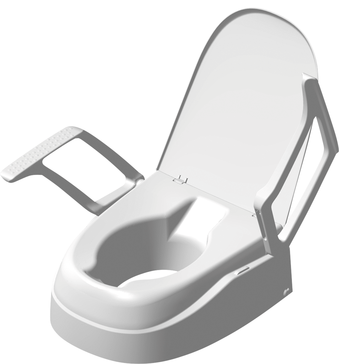 Toilettensitzerhöhung mit Deckel, weiß