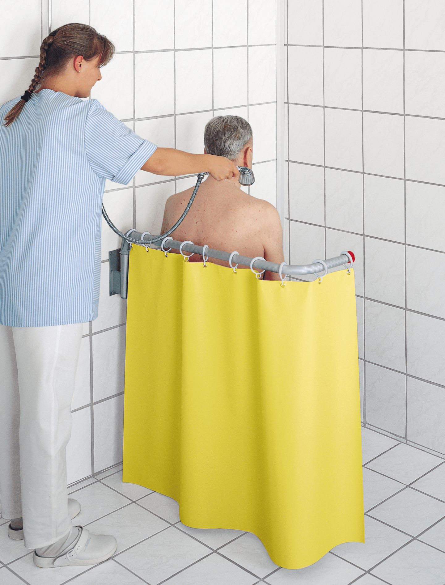 Duschspritzschutz L-Form, blau