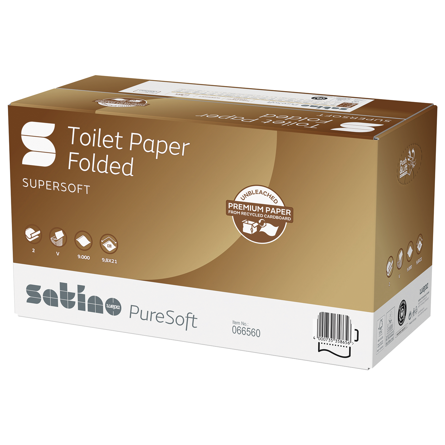 Wepa Hyginity Toilettenpapier PureSoft Einzelblatt  9.000 Bl. 2lg.