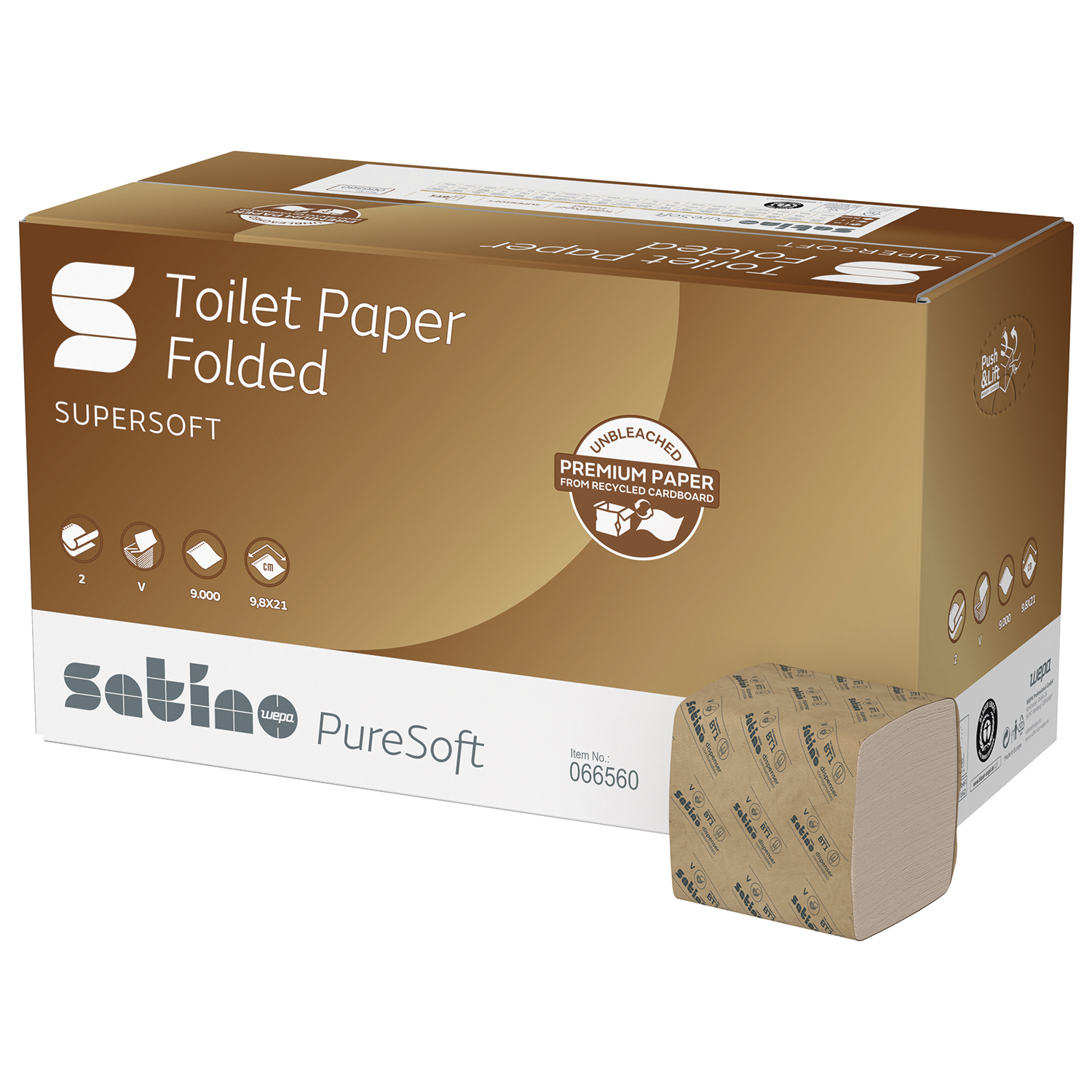 Wepa Hyginity Toilettenpapier PureSoft Einzelblatt  9.000 Bl. 2lg.